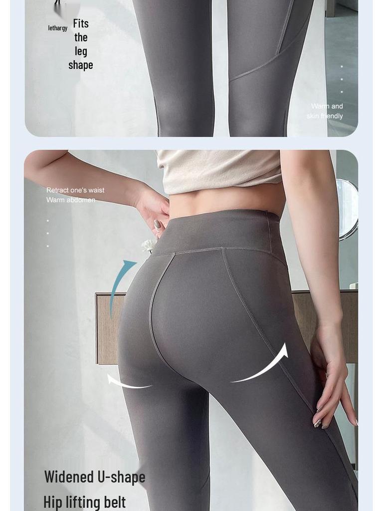 Haifischhose Damen Hohe Taille Bauchkontrolle Hüftlift Yoga Leggings, Frühling/Herbst 2024, Übergröße, mit Taschen, Barbie-Stil.