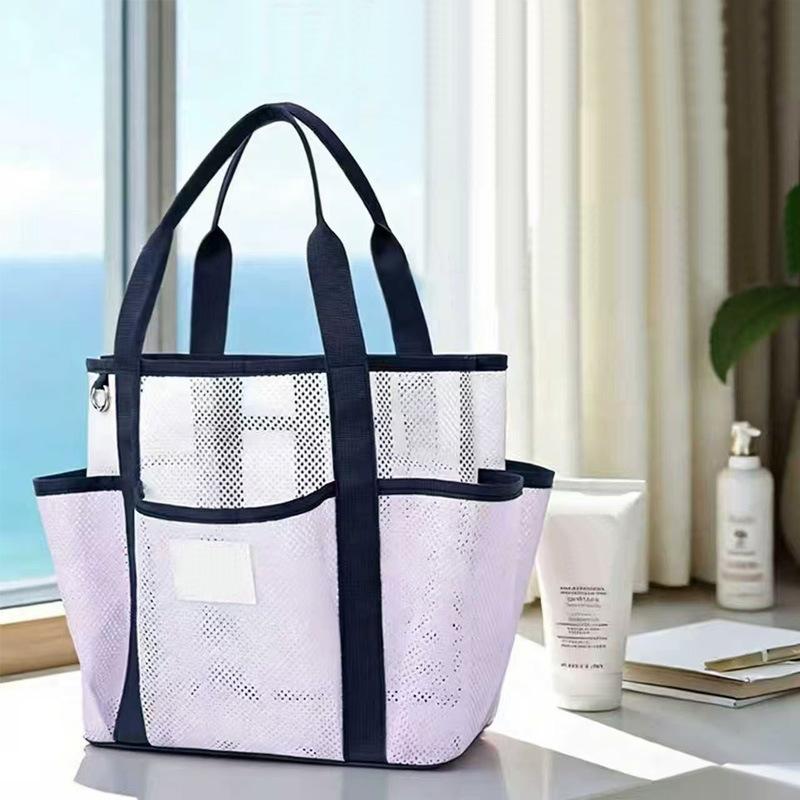 Mesh Portable Beach Bag Large Capacity Travel Swimsuit Storage Bag Portable Swimming Vacation Storage Bag