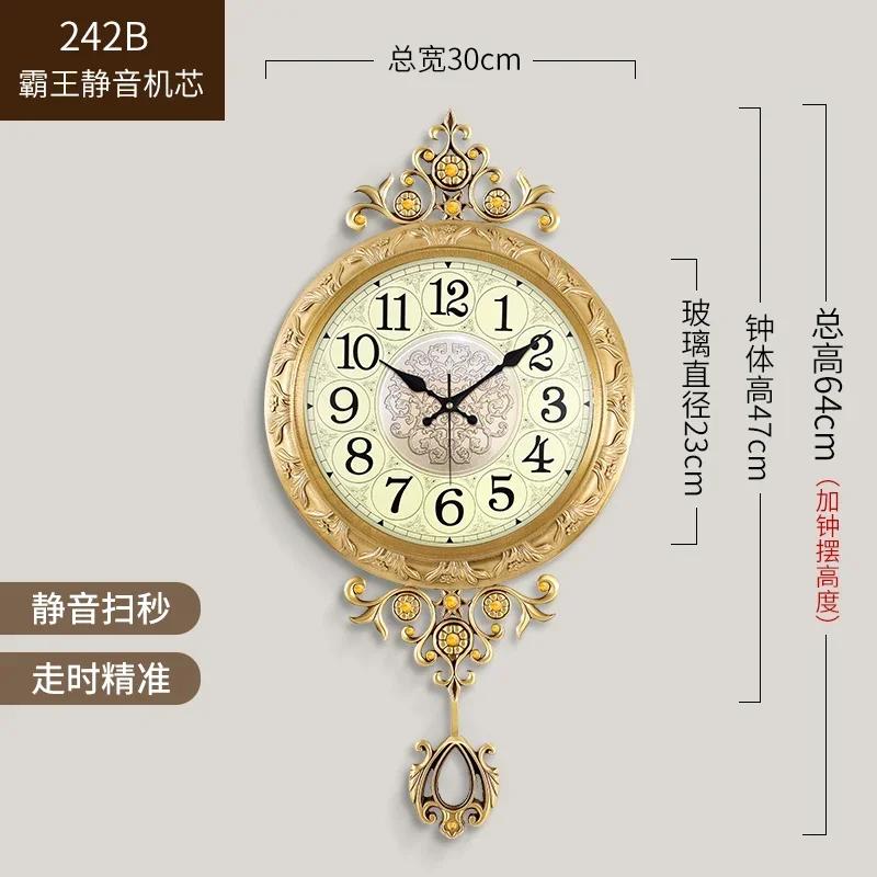 Funky Big Size Wall Clocks Hands Unique Living Desk Golden Wall Clocks Pendulum Modern Horloge Murale Luxury Design TY140YM1C2B2
