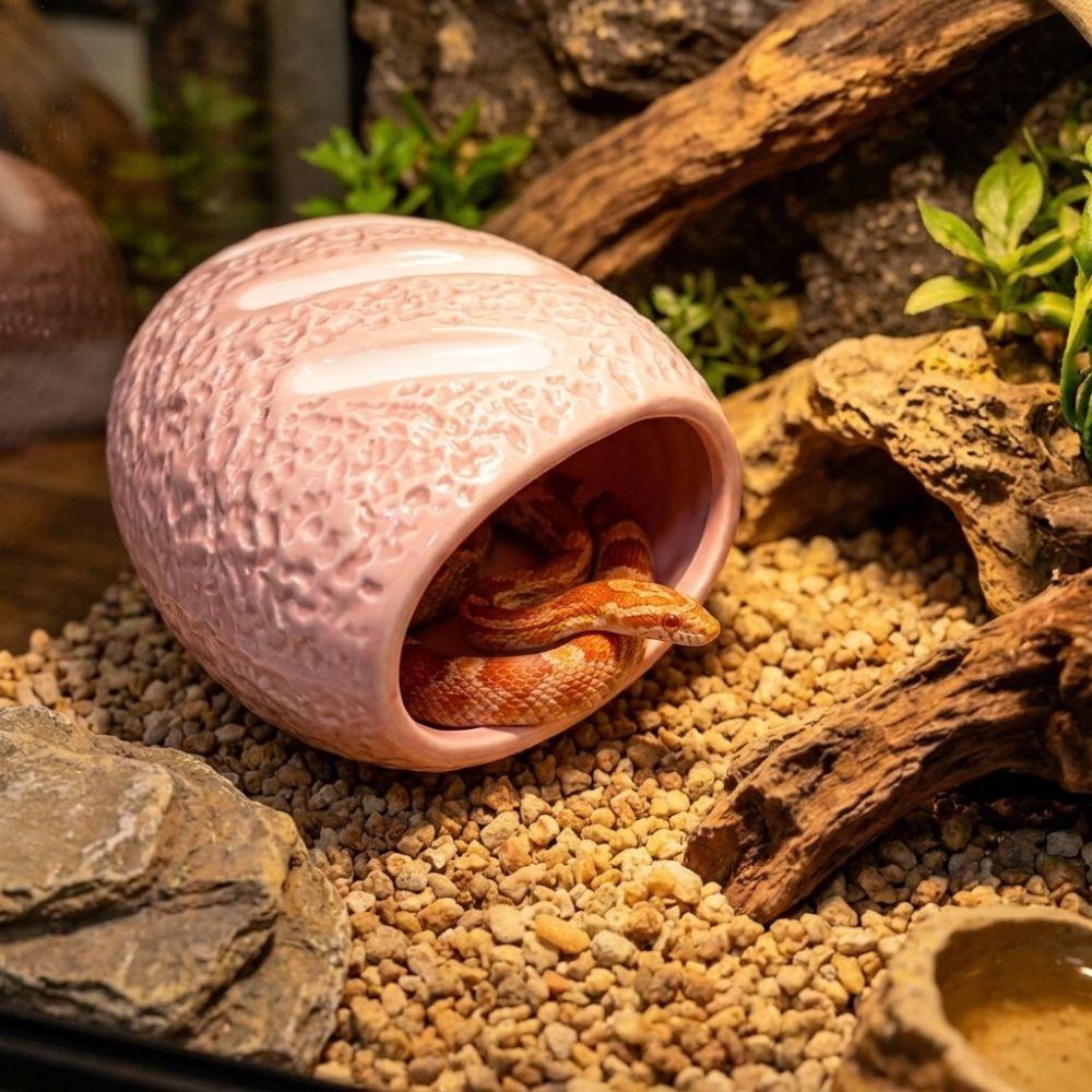 Anti-slip Bread Shaped Reptile Hideout Cooling Fish Spawning Cave Pet Habitat Cave Reptile Cage