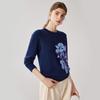 Zhaojun Women's 100% Cashmere Floral Knit Sweater