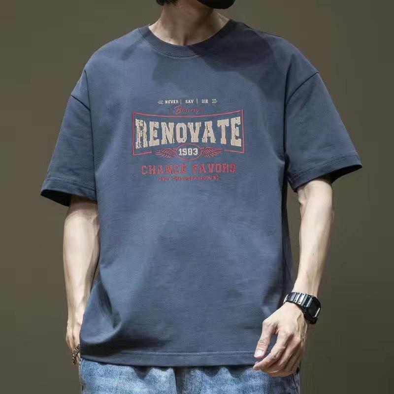 

Мужская футболка с коротким рукавом с принтом, хлопок, летние топы 3XL