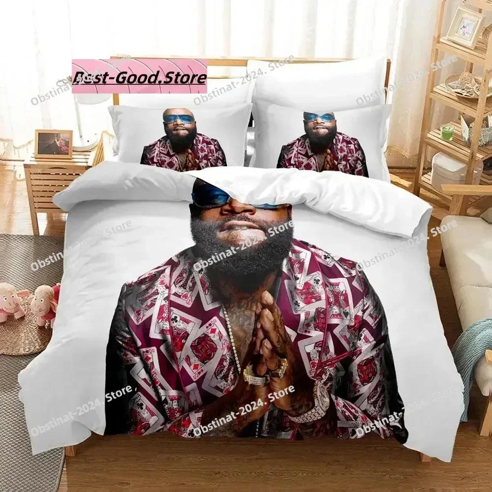 Top RICK ROSS Bedding Set Single Twin Printed Bed Set With Pillowcase Bed Duvet Cover Soft Single Double Queen Super King Size