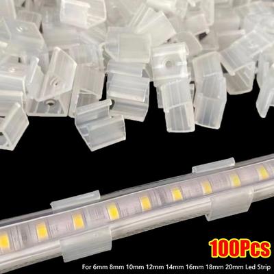 100Pcs 8-20mm LED Strip Fixed Clips Holder For Fixing 2835 Neon Light 5050/5730/2835 220V Flexible COB Plastic Mounting Buckle