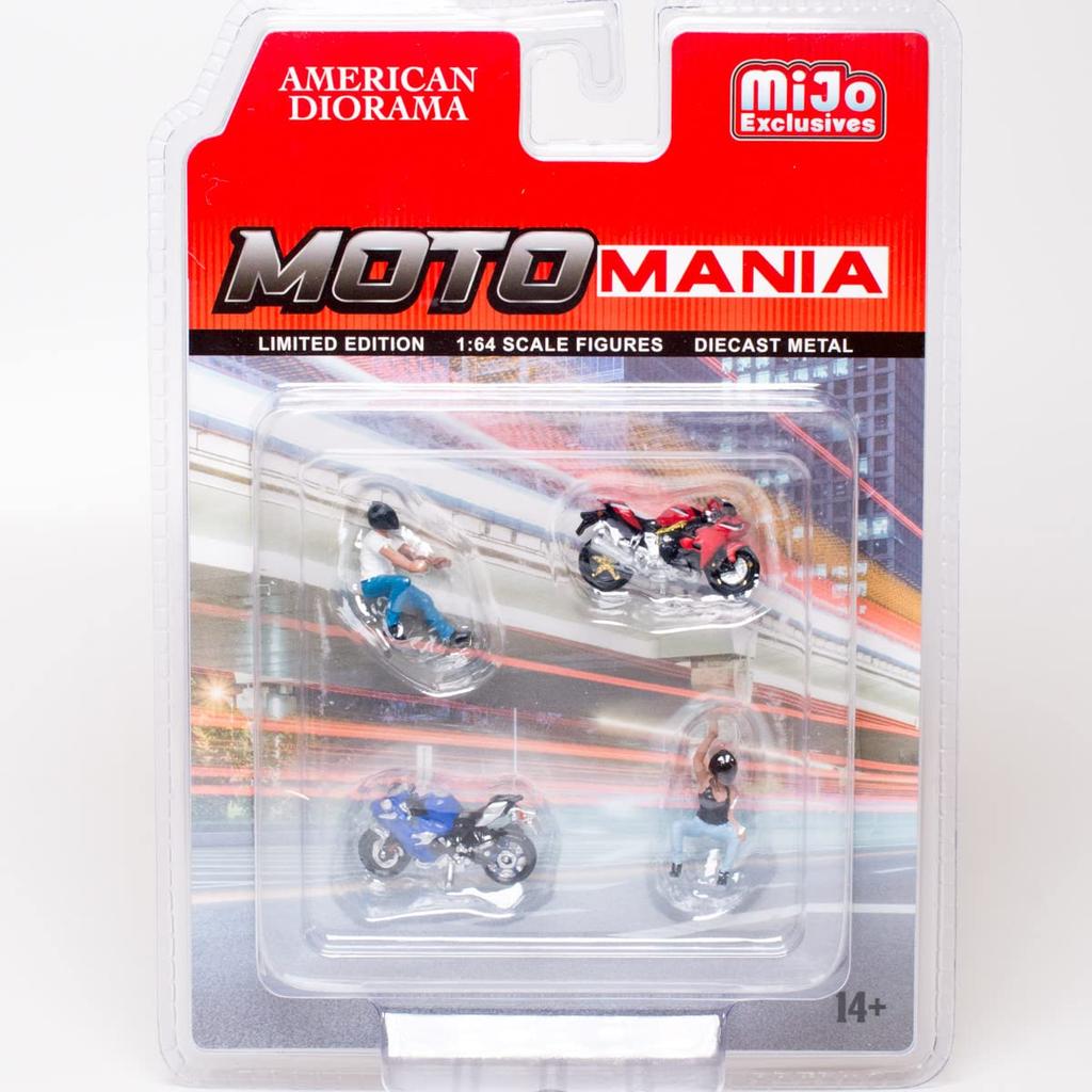 American Diorama Scale Figure Moto Mania Biker Mijo 1/64 Set, Exclusive, AD-76486MJ