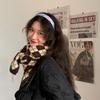Knitted Plaid Scarf Female Autumn and Winter Versatile Student Cute Girl Warm Thickened Wool Scarf Male Tide