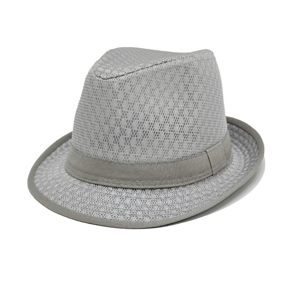 Mesh Western Cowboy Hat Breathable Jazz Fedora Hats New Roll Brim Cowgirl Cap  Outdoor Riding