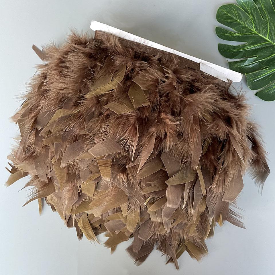 Fluffy Turkey Feathers Trim Fringe Ribbon 10Meters Marabou Feather On Tape Fringes Sewing Trimmings DIY Clothes Dress Decoration