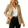 Women's Vintage Casual Solid Color Print Autumn Winter Long Sleeve POLO Neck Jackets & Coats