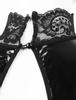 Womens Lingerie Open Breast Crotchless Lace Trimmed Leotard Bodysuit One-piece Wet Look Patent Leather Latex Teddy Clubwear