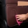 SEAMETAL Leather Car Seat Back Cover Anti Kick Pad for Children Seat Back Storage Pocket Car Organizer Anti-Mud Easy Cleaning