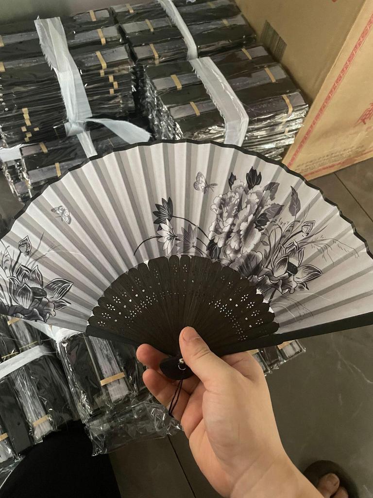 Bamboo Folding Fan, Green Smile Design, Women’s Elegant Dance Fan, Perfect Student Gift