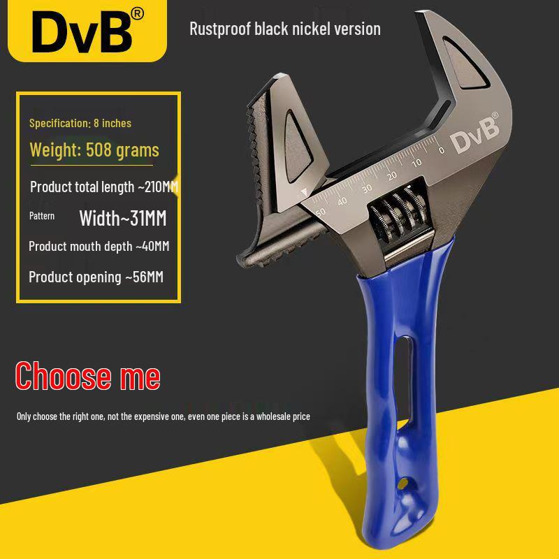 Large Opening Universal Adjustable Short Handle Bathroom Wrench - Multifunctional Installation Tool