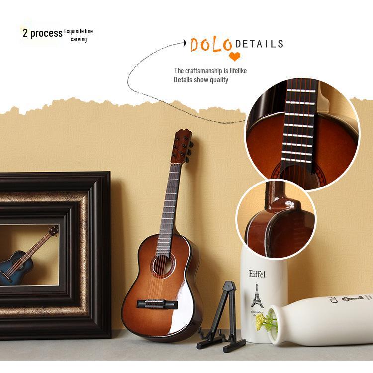 Mini Cutaway Classical Guitar Figurine - Folk Doll Instrument for Birthdays, Graduations, or Christmas Gifts for Adults