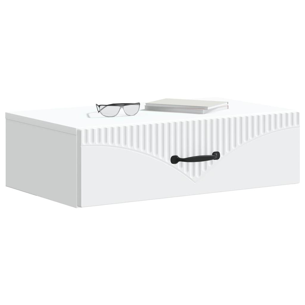 Wall Mounted Side Table White 59 x 34.5 x 17 cm