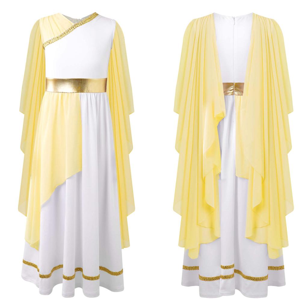thumbnail image 2 of Kids' Greek Toga Costume For Ancient Greece Cosplay Egypt 2 of 9
