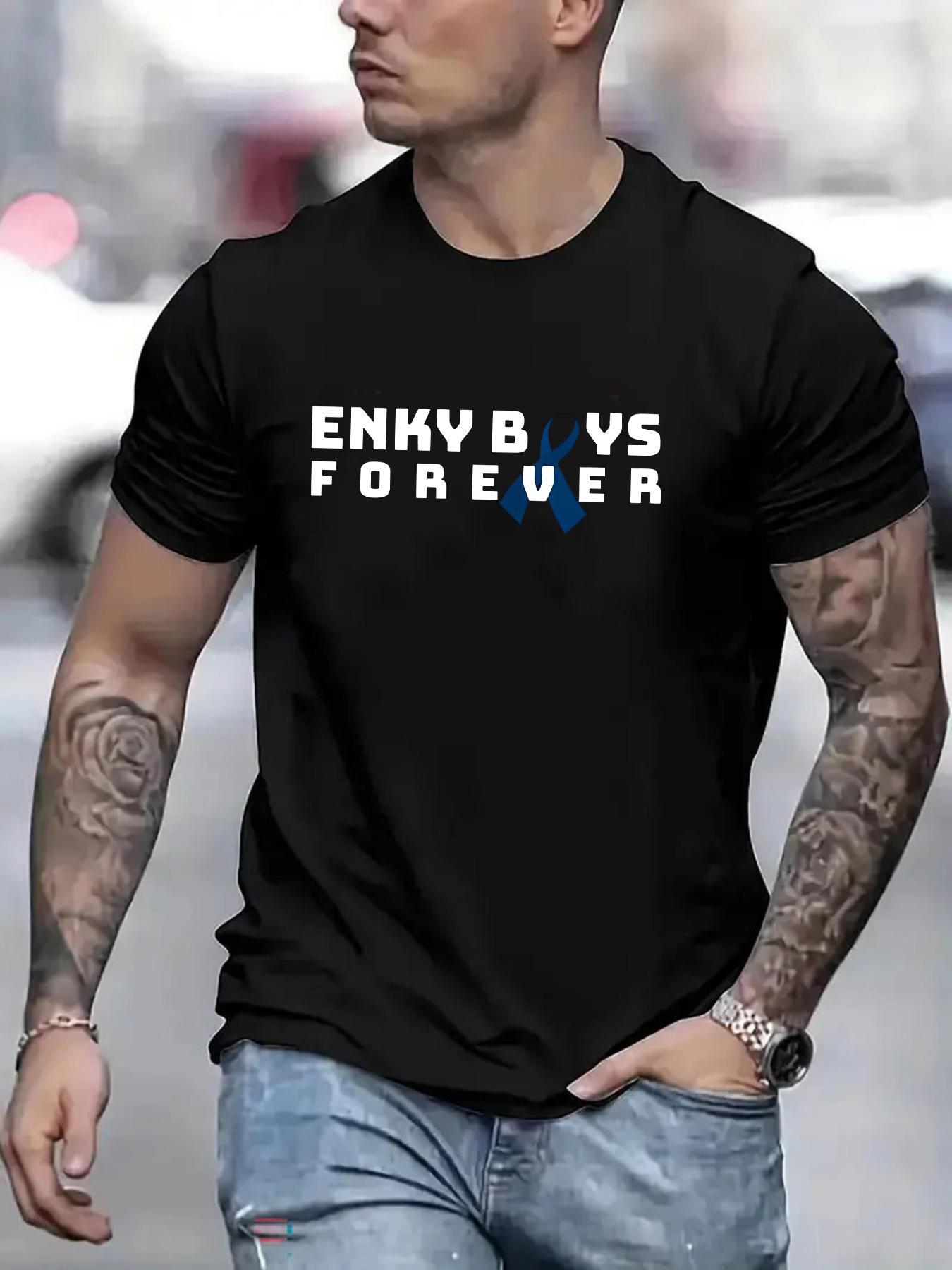 

Casual Short Sleeve T-shirt - Geometric Letter Print Round Neck XXXL