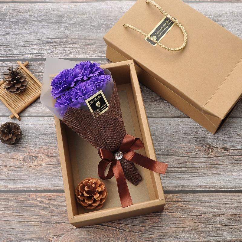 Artificial Carnation Soap Carnation Bouquet with Bear Doll Birthday Gift Mother's Day Gift Home Decoration Wedding Decoration