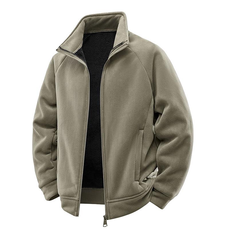 Men's Polar Fleece Jacket Winter Loose Casual Cardigan Lined Thicken Parkas Coats Men's Sweatshirt Outdoor Camping Travel Jacket