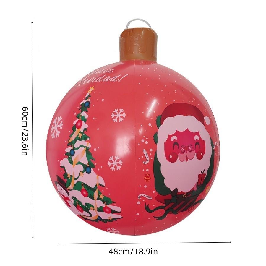 Riesen Weihnachtsdekoration Aufblasbare Kugel 60*48cm Aufblasbar Rot Grün Elch Schneemann Spielzeugkugel Outdoor Weihnachts Garten Dekoration