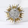 Trendy Ramadan Glossy Sun Brooches for Women Unisex Moon Pins Banquet Party Backpack Gifts Jewelry Accessories