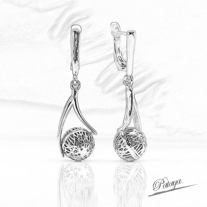 PATAYA Retro Hollow Spherical Long Earrings Women Metal Rose Gold Color Unique Drop Earrings