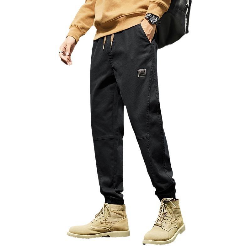 

Весенне-осенние галстуки Повседневные брюки для мужчин Осенне-зимние универсальные мужские брюки Свободные спортивные рабочие брюки Повседневные брюки для мужчин Имитация коровьей кожи 5XL