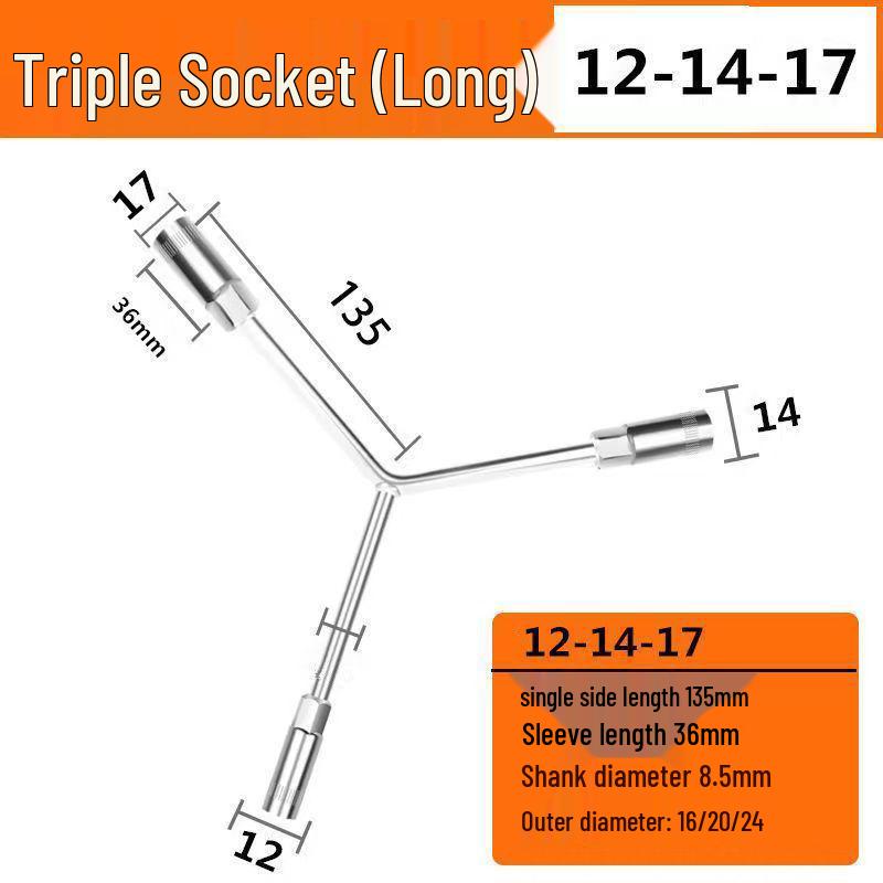 Multifunktionales Dreikant-Steckschlüssel-Set für Auto- und Motorradreparaturen