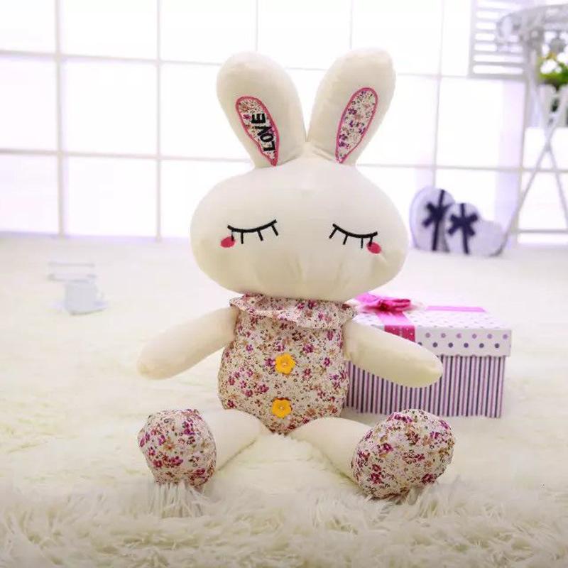 

Cute rabbit doll floral rabbit plush toy throw pillow wedding small gift company activity game doll 35cm