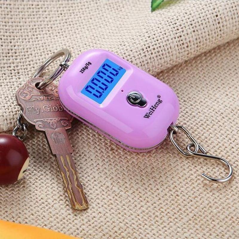 Digital Hanging Scale with Battery New 25Kg X 5g Mini Electronic Luggage Hook Scale LCD Backlight Kitchen Steelyard