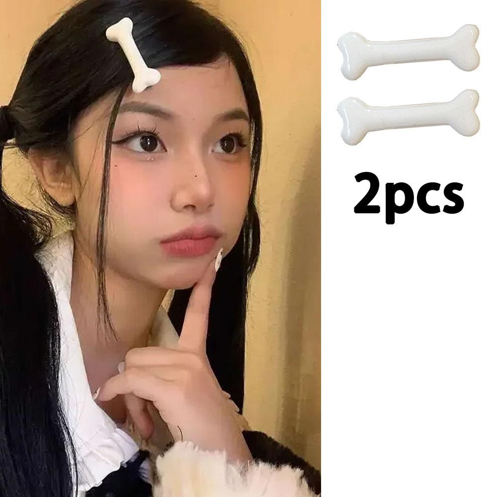 

Белая косточка заколка для волос милая мультяшная невидимка Y2k мода заколка для объема волос маленькие заколки шпильки креативные аксессуары для волос