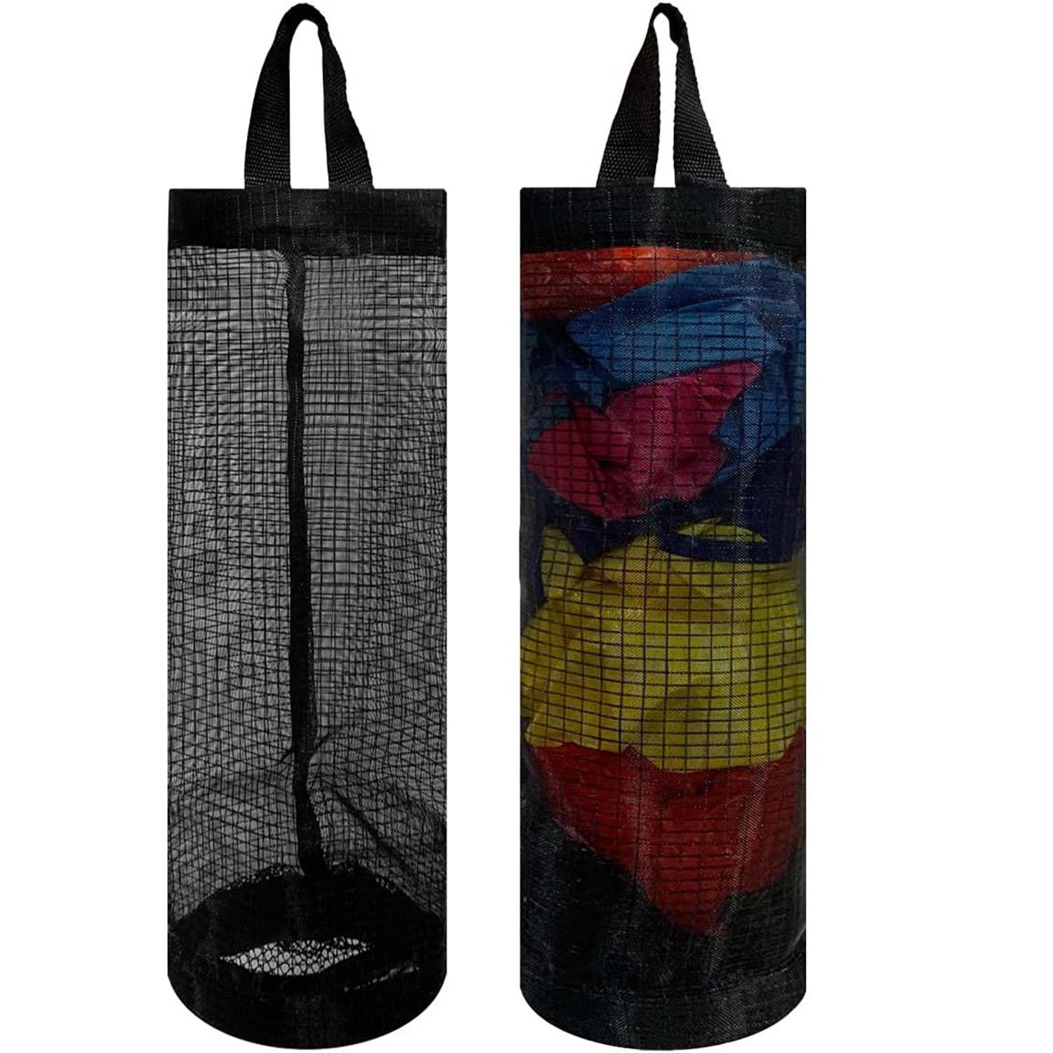 

2 шт. Пластиковый держатель для пакетов Диспенсер-органайзер для хранения мусорных пакетов для дома и кухни Сетчатые подвесные диспенсеры для хранения Переработка Мусор Складной Подвесной