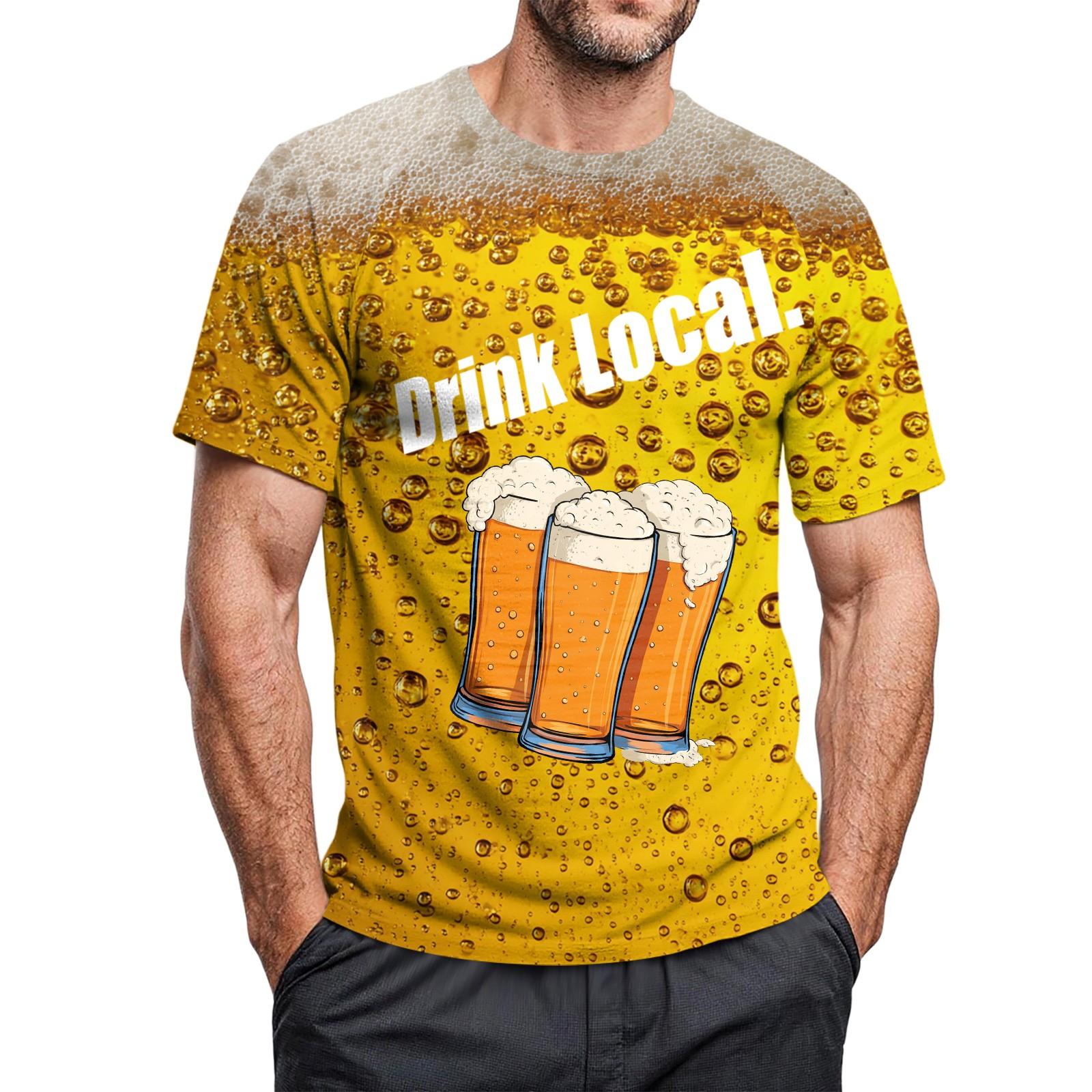 Men s -neck Casual Printed Short-sleeved T-shirt Top XL