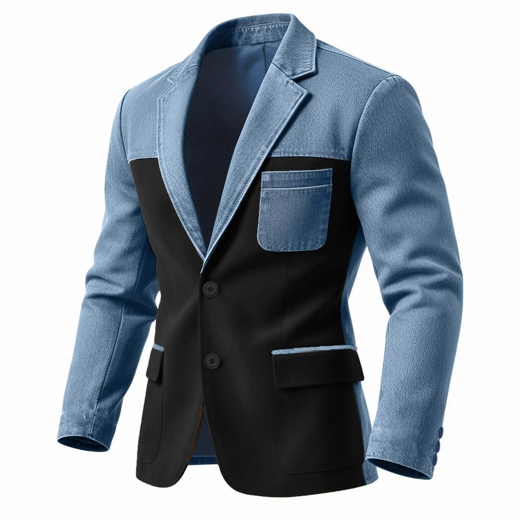 Frühling Herbst Herren Patchwork Blazer Mode Anzugjacke Hohe Qualität Schlank Lässig Blazer Mäntel Mann