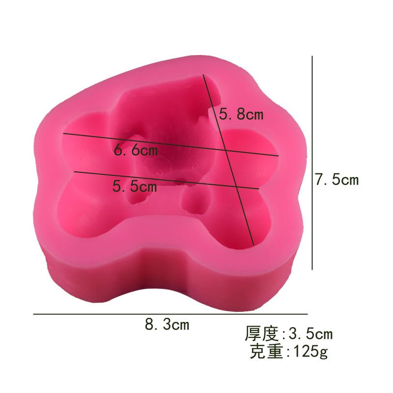 

Милая собака держит силиконовую форму для помадки в форме кости, глиняную форму для шоколада, пластырь для ароматерапии 8.3x7.5x3.5cm