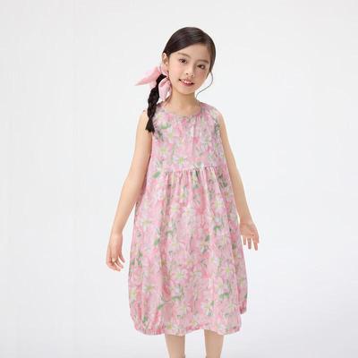 Little Yinman Girls' Sleeveless Cotton A-Line Dress