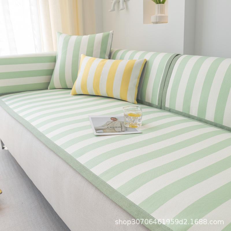 Podložka na pohovku letní ledová hedvábná podložka protiskluzová podložka na letní ratanová podložka jednoduchá moderní malý svěží potah na pohovku