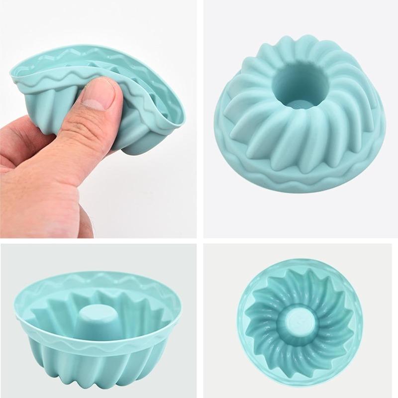 20PCS Silicone Muffin Moulds Non Stick Round Fluted Cake Mold Reusable Baking Moulds Cupcake Cases for Doughnuts Easy To Clean