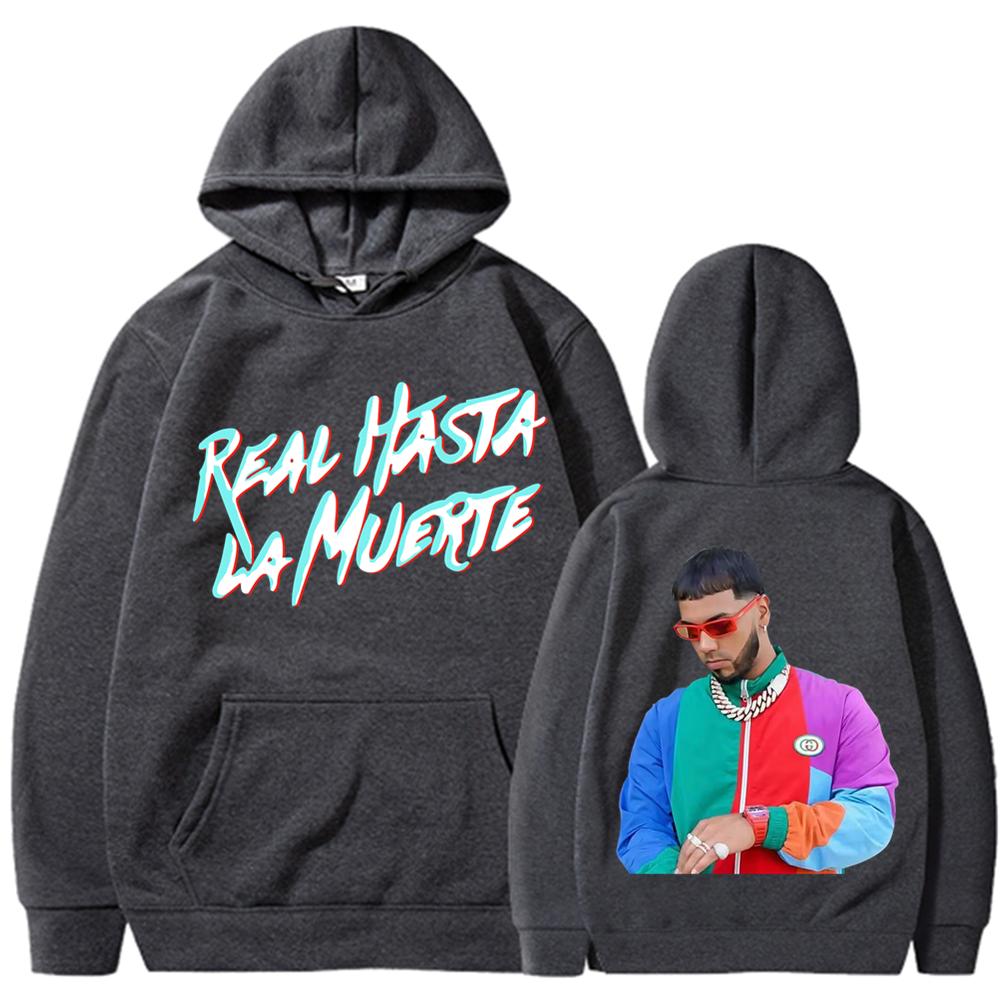 Nová hip-hop Unisex a dámská ležérní teplá sportovní mikina s kapucí Real Hasta La Muerte ležérní sportovní oblečení Unisex a dámské anime pulovry