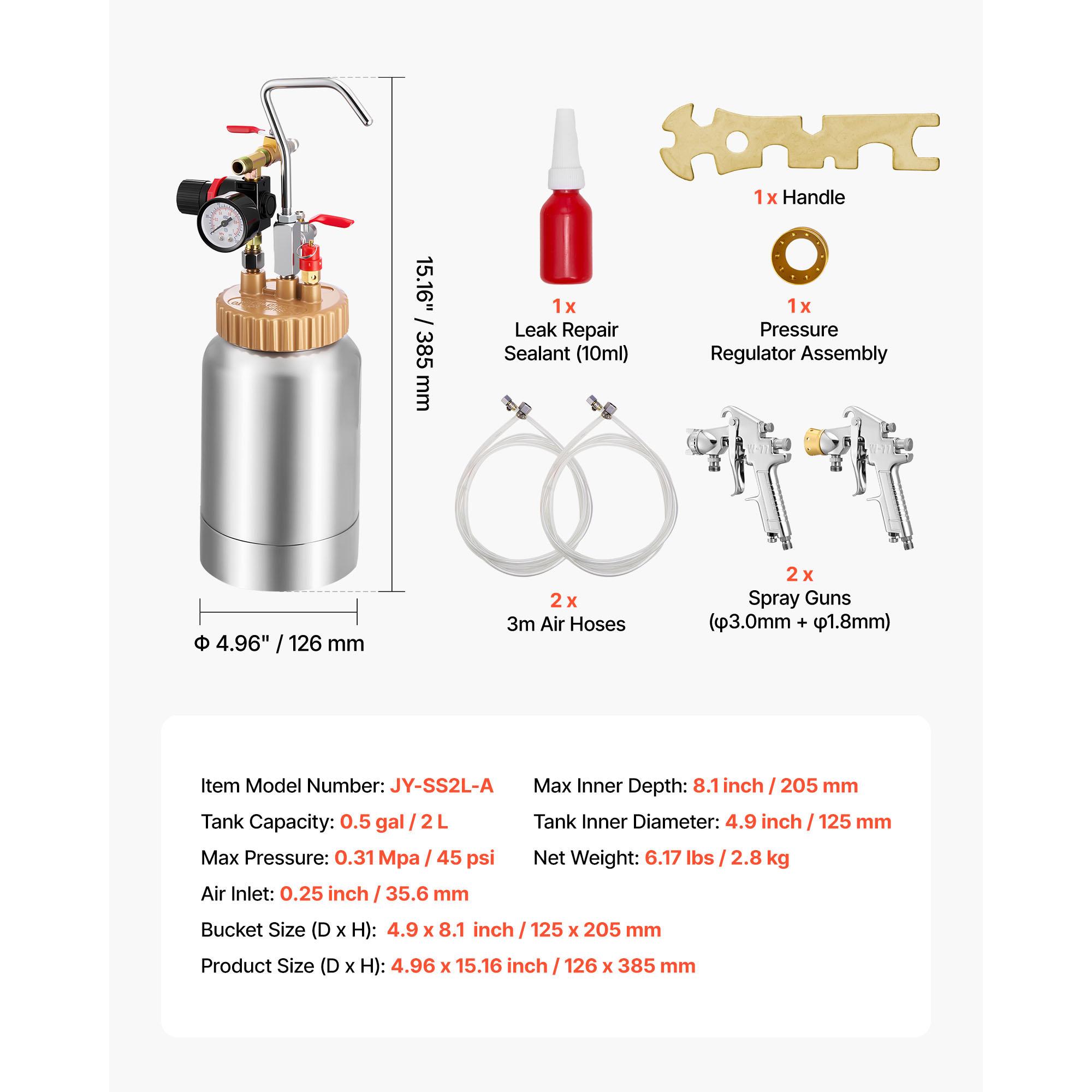 

SucceBuy Spray Paint Pressure Pot Pressure Pot Paint Sprayer Spray Guns Central Pneumatic Sprays Gun for Furniture Car Fence