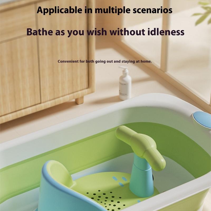 Portable Infant Bathing Chair Anti Skid Base Strong Suction Cups for Stability Easy to Clean Lightweight Baby Bath Seat