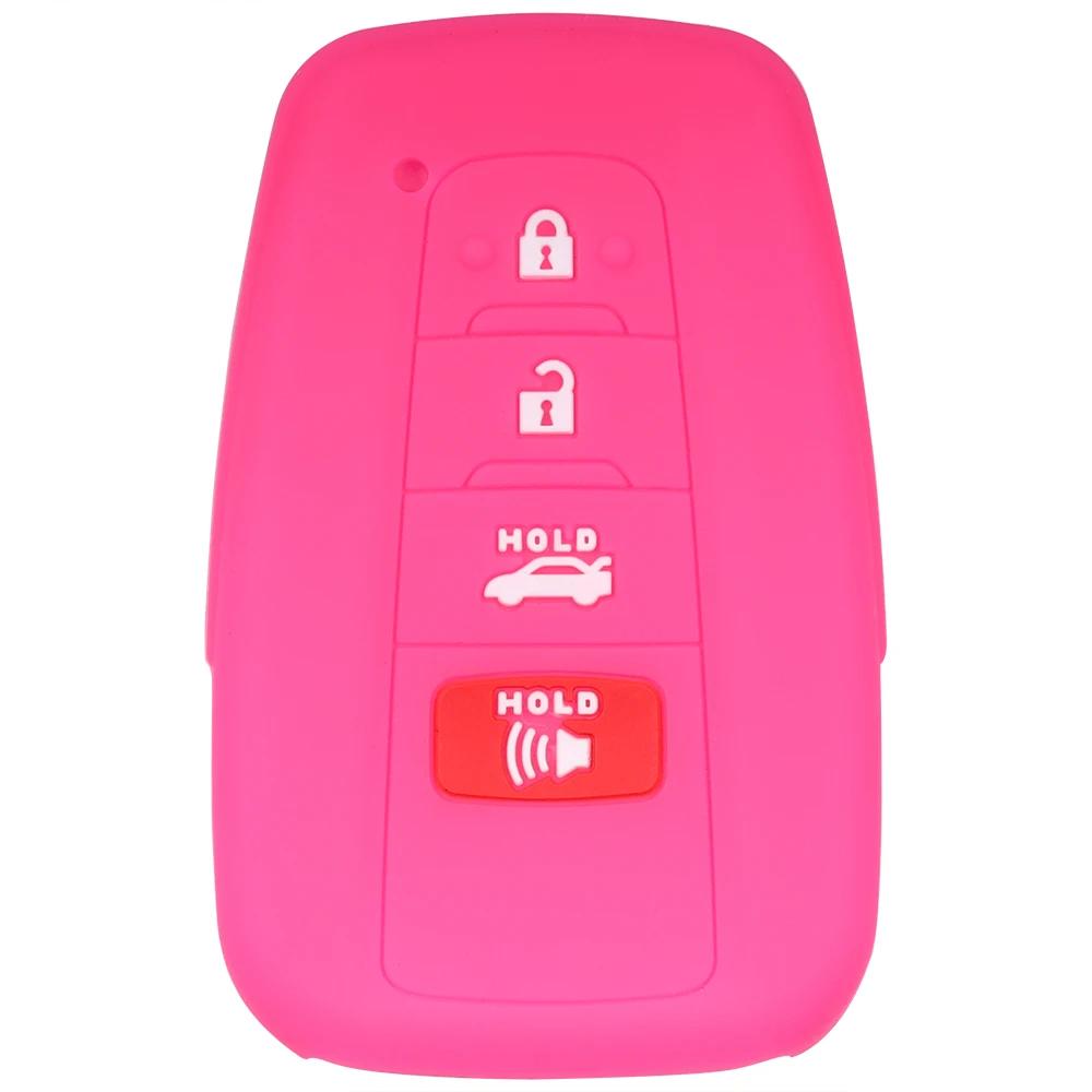 Key Fob Cover Case Remote Protector Smooth Silicone Black Fits For Toyota Rav4 Corolla Camry Avalon Car Accessories Key Cover