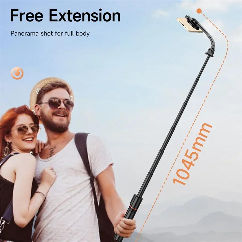 Magnetischer, ausziehbarer Selfie-Stick-Stativhalter mit Bluetooth-Fernbedienung für Magsafe iPhone Android Tragbare Halterung