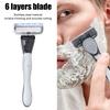 Pivoting Head Hair Trimmer 6 Layers 12 Blades Stainless Steel Safety Blade Refill System