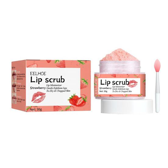 

Lipstick Nourishing Lip Scrub 30g Exfoliating Lip Mask for Night Repair Strawberry Orange Honey Peach Flavors Natural Lip Care for Dry Peeling Lips Strawberry flavor