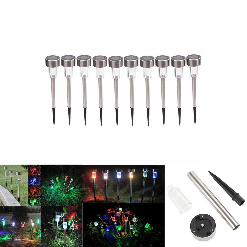 Stainless Outdoor Garden Steel Led Solar Landscape Path Lights Lamp Yard