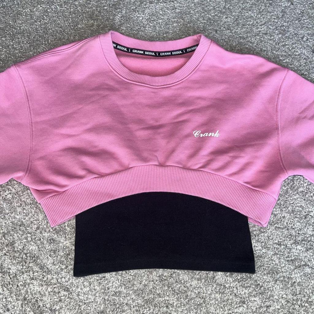 [USED] CRANK Crop Sweatshirt Pink