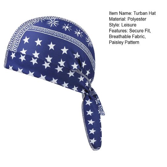 Paisley Cooling Headscarf Cap Set, Sweat Wicking Adjustable Straps Elastic Fit Breathable Hand Washable Headwrap