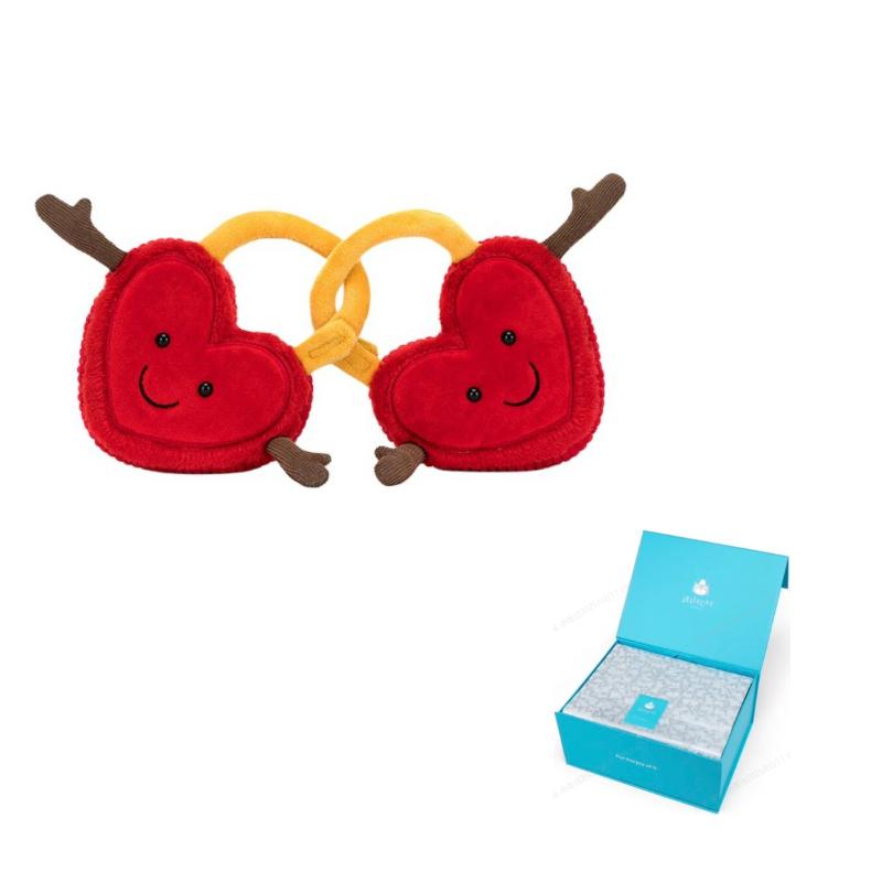 JELLYCAT Valentine's Day Collection Val And Tina Heart Lock Dolls Plush Toy 15cm High