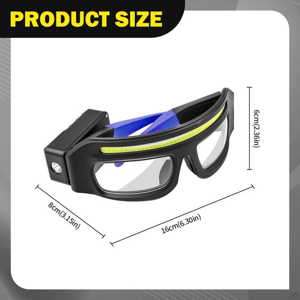 Headlamp LED Glasses Head Lamp Compact 5 Modes for Adults Headlight Light up Camping